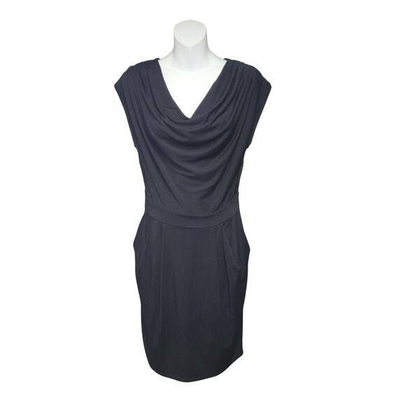Michael Stars Dresses & Skirts - Michael Stars XS Black Draped Cowl Neck Dress Lace Back Stretch Sheath‎ LBD Sexy